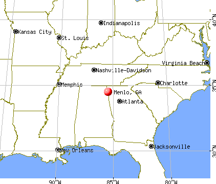 Menlo, Georgia map