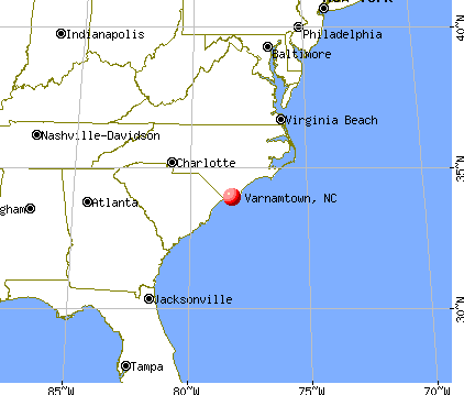 Varnamtown, North Carolina map