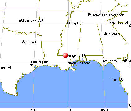 Osyka, Mississippi map