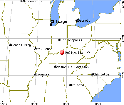 Hollyvilla, Kentucky map