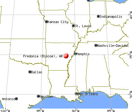 Fredonia (Biscoe), Arkansas map