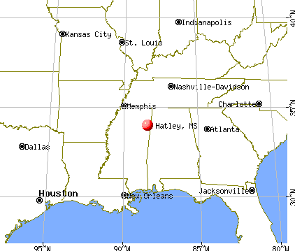 Hatley, Mississippi map