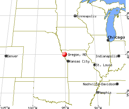 Oregon, Missouri map