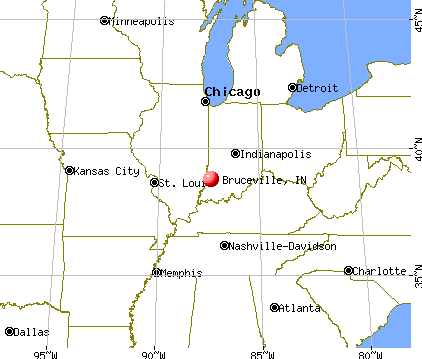 Bruceville, Indiana map
