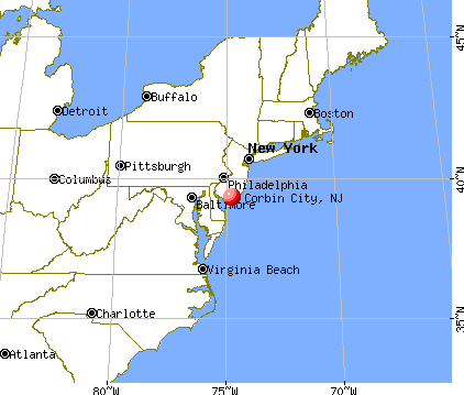 Corbin City, New Jersey map