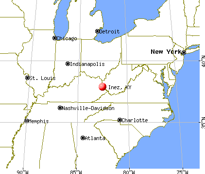 Inez, Kentucky map