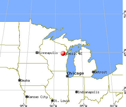 Cecil, Wisconsin map