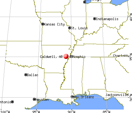 Caldwell, Arkansas map