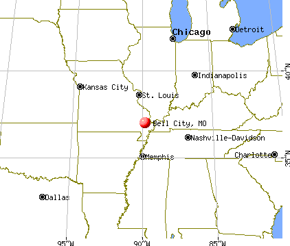 Bell City, Missouri map