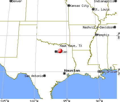 Hawk Cove, Texas map
