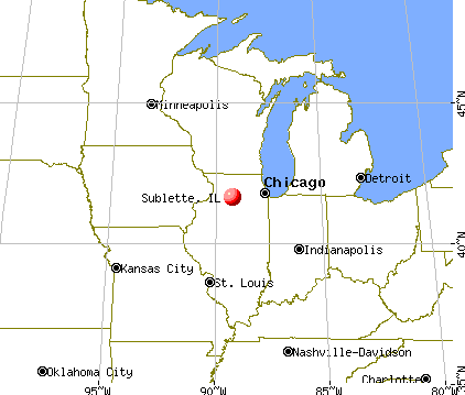 Sublette, Illinois map
