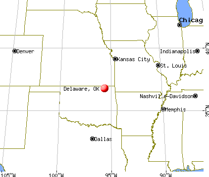 Delaware, Oklahoma map