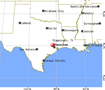 Stagecoach, Texas map
