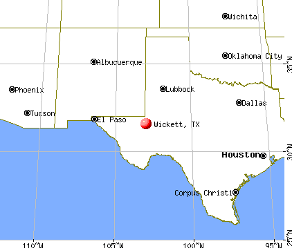 Wickett, Texas map