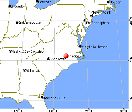 Micro, North Carolina map