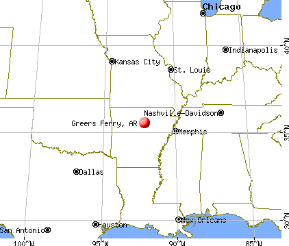 Greers Ferry, Arkansas map