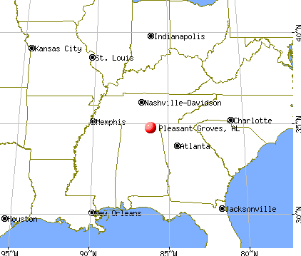 Pleasant Groves, Alabama map
