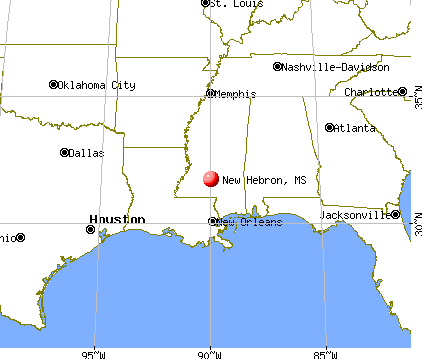 New Hebron, Mississippi map