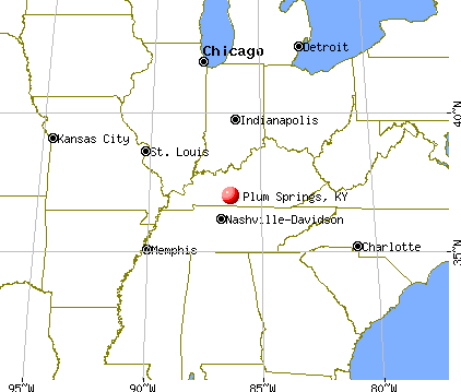 Plum Springs, Kentucky map