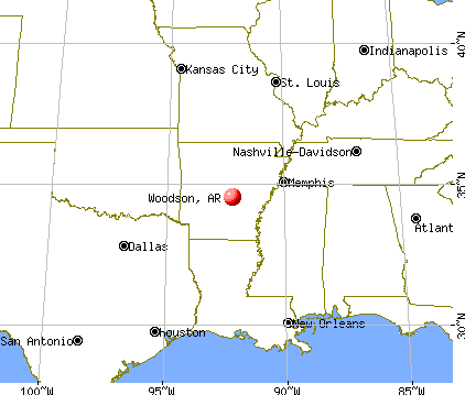 Woodson, Arkansas map