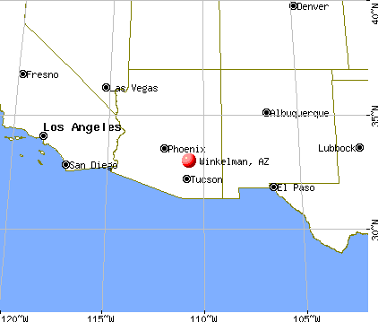 Winkelman, Arizona map