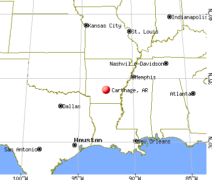 Carthage, Arkansas map