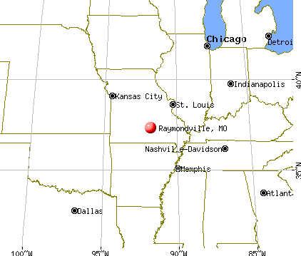 Raymondville, Missouri map