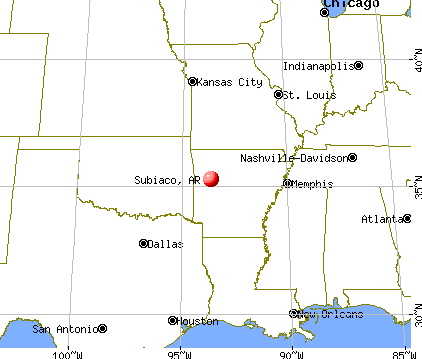 Subiaco, Arkansas map
