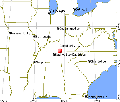 Gamaliel, Kentucky map