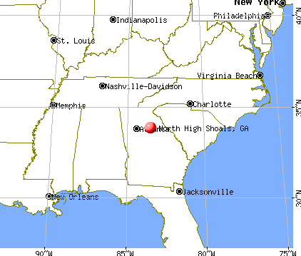 North High Shoals, Georgia map