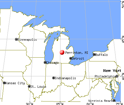 Perrinton, Michigan map