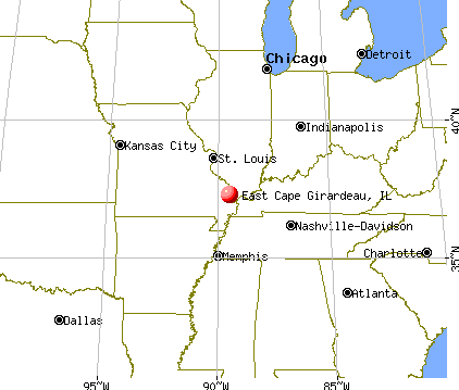 East Cape Girardeau, Illinois map