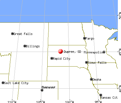 Dupree, South Dakota map