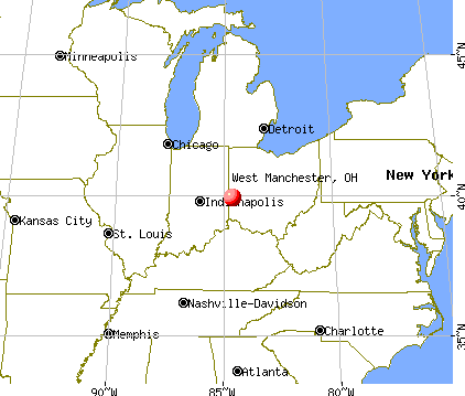 West Manchester, Ohio map