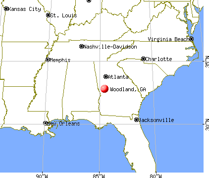 Woodland, Georgia map