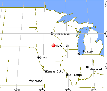 Rudd, Iowa map