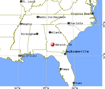 Warwick, Georgia map