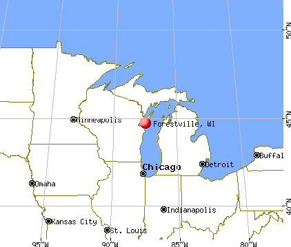 Forestville, Wisconsin map