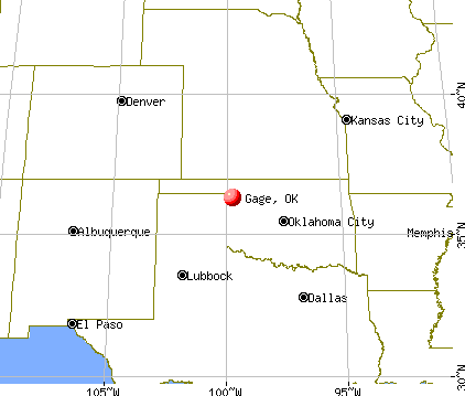 Gage, Oklahoma map