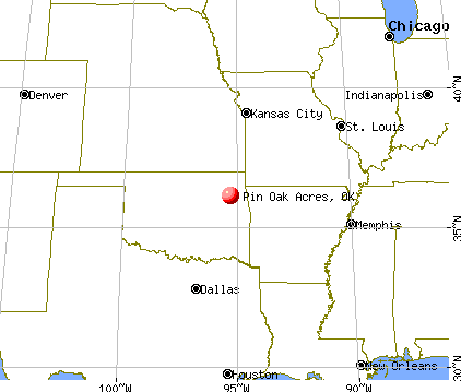 Pin Oak Acres, Oklahoma map