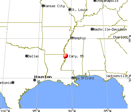 Cary, Mississippi map