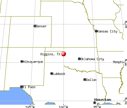 Higgins, Texas map