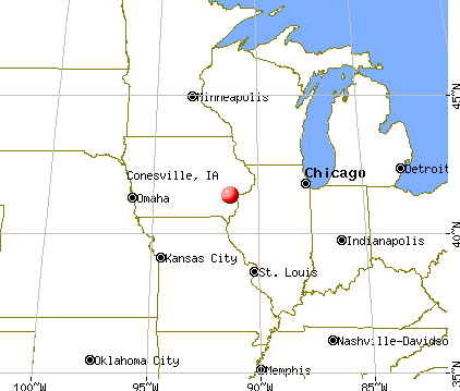 Conesville, Iowa map