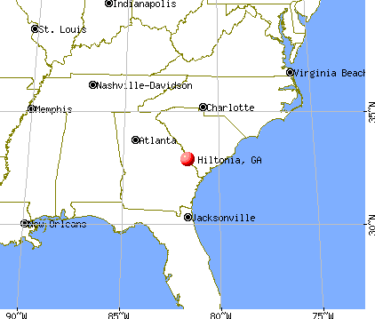 Hiltonia, Georgia map