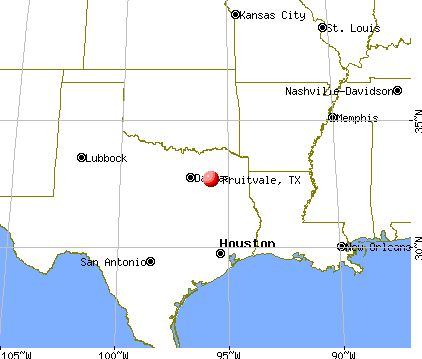Fruitvale, Texas map