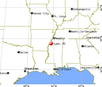 Lyon, Mississippi map