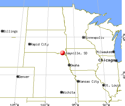 Gayville, South Dakota map