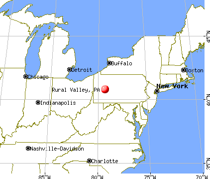 Rural Valley, Pennsylvania map