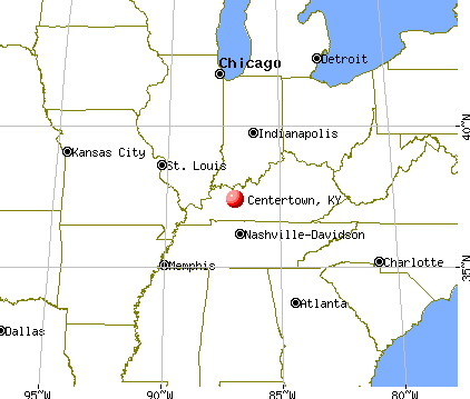 Centertown, Kentucky map