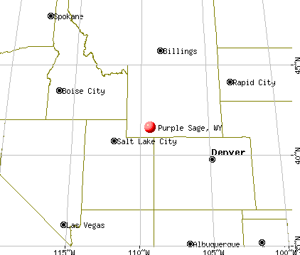 Purple Sage, Wyoming map